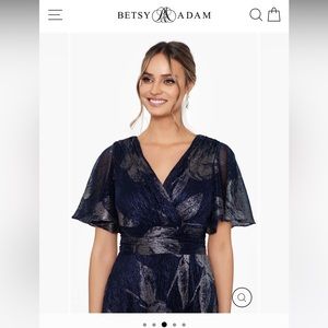 Betsy & Adam, 6 petite, navy/silver floral